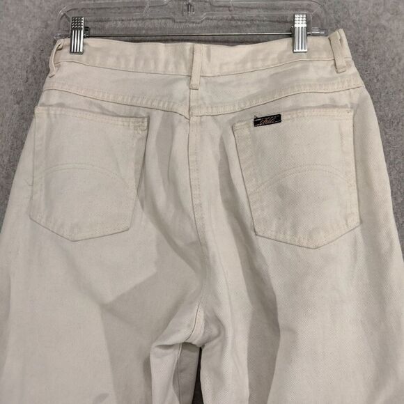 Chic Jeans Juniors 13 White USA Made High Rise Tapered Leg Vintage Retro 90s - Picture 10 of 15